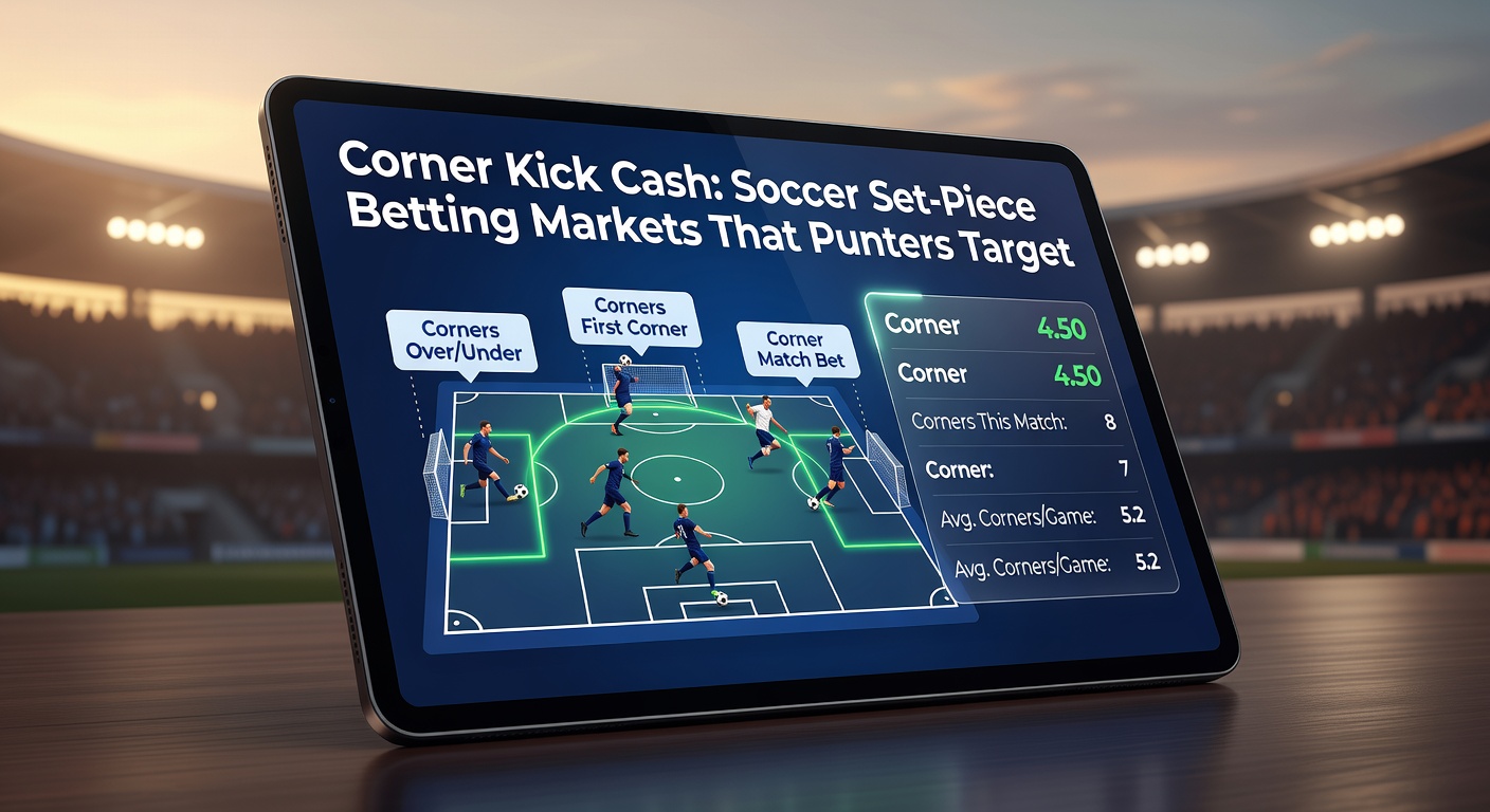 Close-up of a precisely delivered corner kick arcing toward the goalmouth, illustrating the precision and potential payout in set-piece betting scenarios