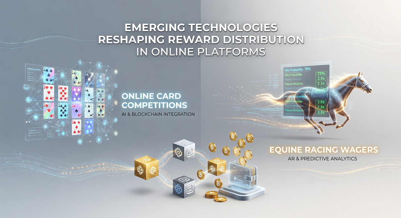 Illustration of emerging technologies like blockchain and AI reshaping reward systems in online card games and horse racing platforms