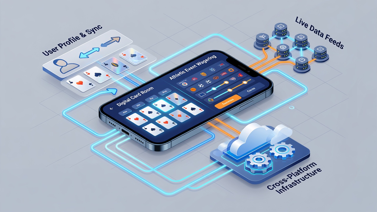 Analytics dashboard displaying user engagement metrics for poker and sports betting features in a mobile gambling app