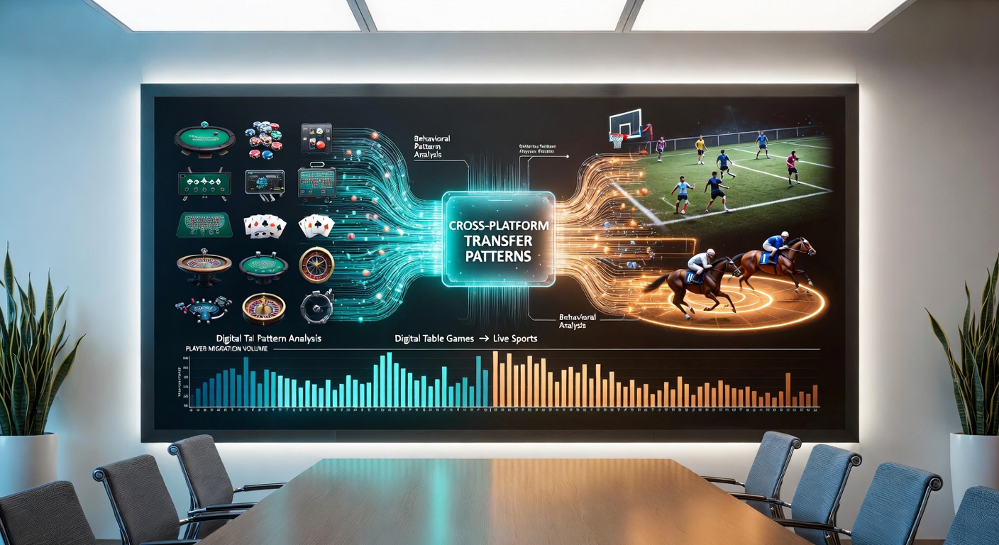 Chart illustrating seasonal migration volumes and account activity correlations between table games and athletic betting platforms