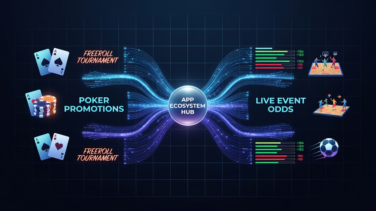 Analytics dashboard illustrating intersections of poker promotions with live event odds in app ecosystems