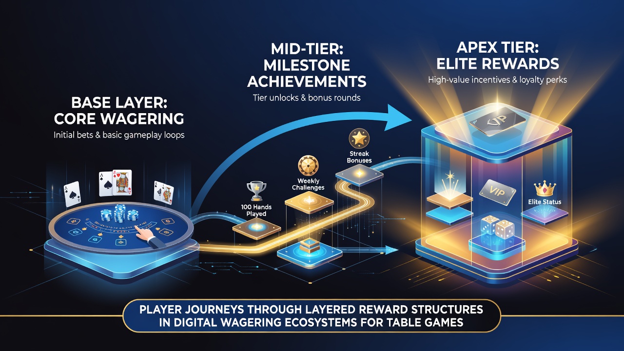 Mobile app screen displaying tier progression and reward unlocks for sports and casino games