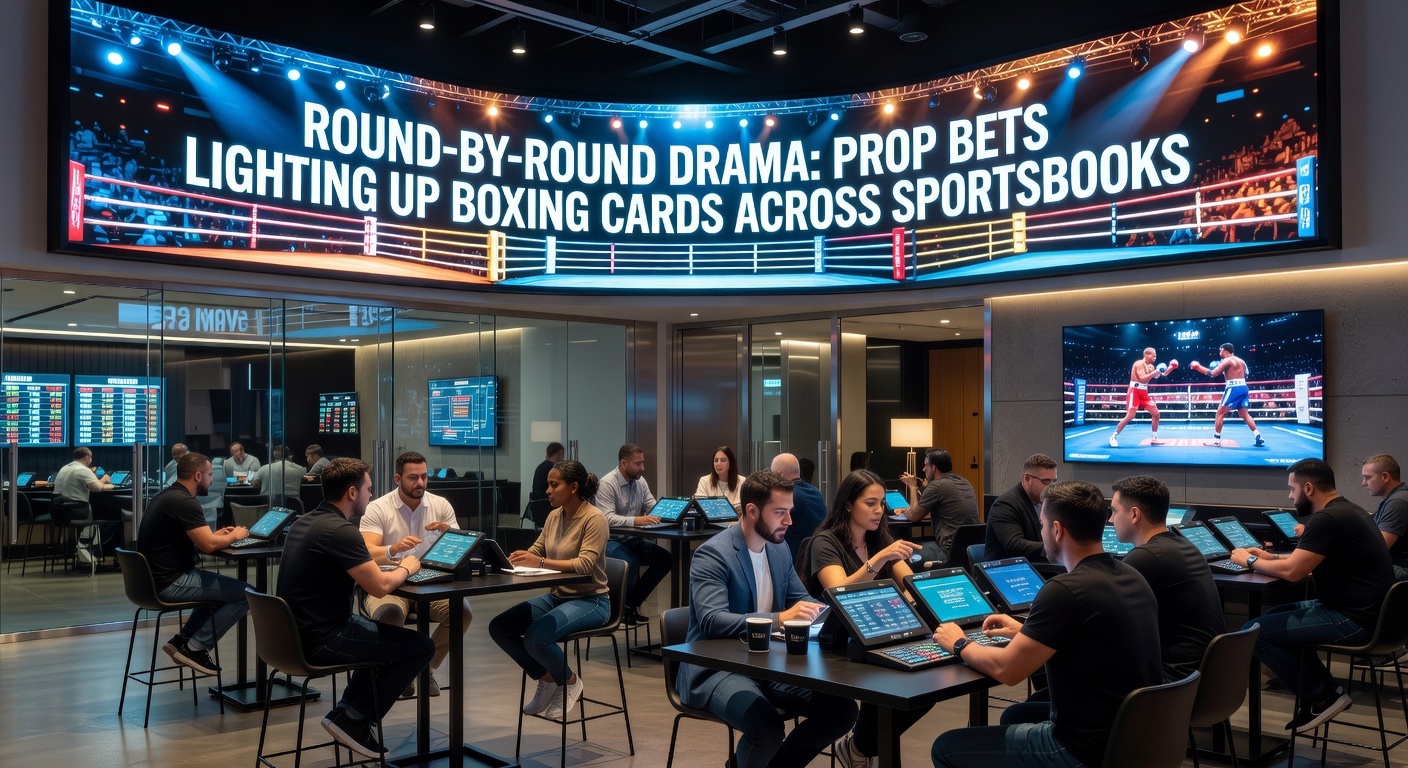 Sportsbook interface displaying live round-by-round prop bet odds during a heated boxing match