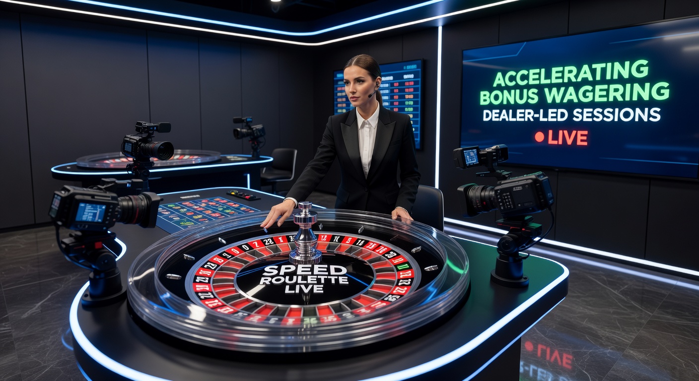 Live dealer at a high-speed roulette table, wheel spinning rapidly under studio lights during a Speed Roulette session