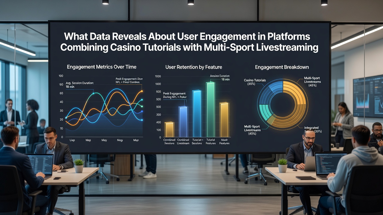 Graph illustrating retention and session trends on integrated betting and tutorial platforms